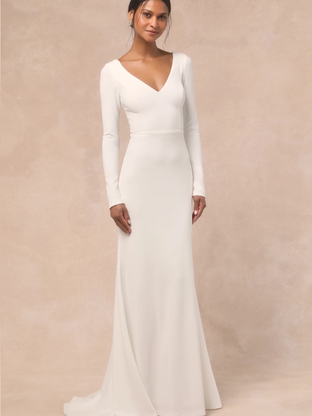 New Lulus Feeling Forever Elegant Long-Sleeve  Mermaid Maxi Dress Sz Medium